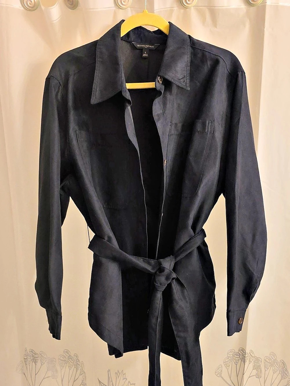 Banana Republic Black Belted Trench Coat